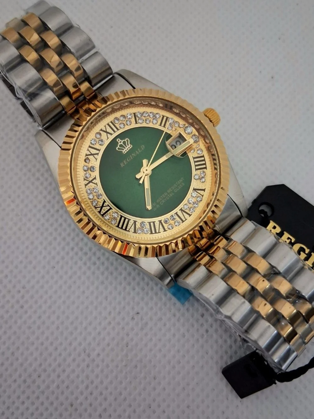 NEW IN BOX Men's Reginald 36mm Real Diamond Presidential Date Watch